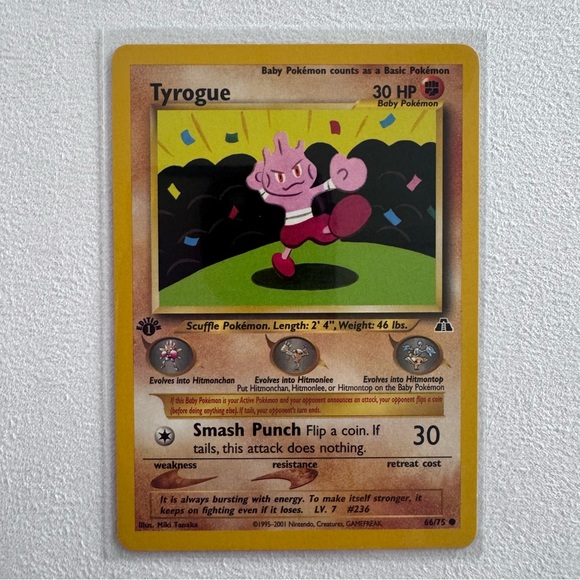 First Edition Tyrogue Pokmon Card
